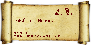 Lukács Nemere névjegykártya